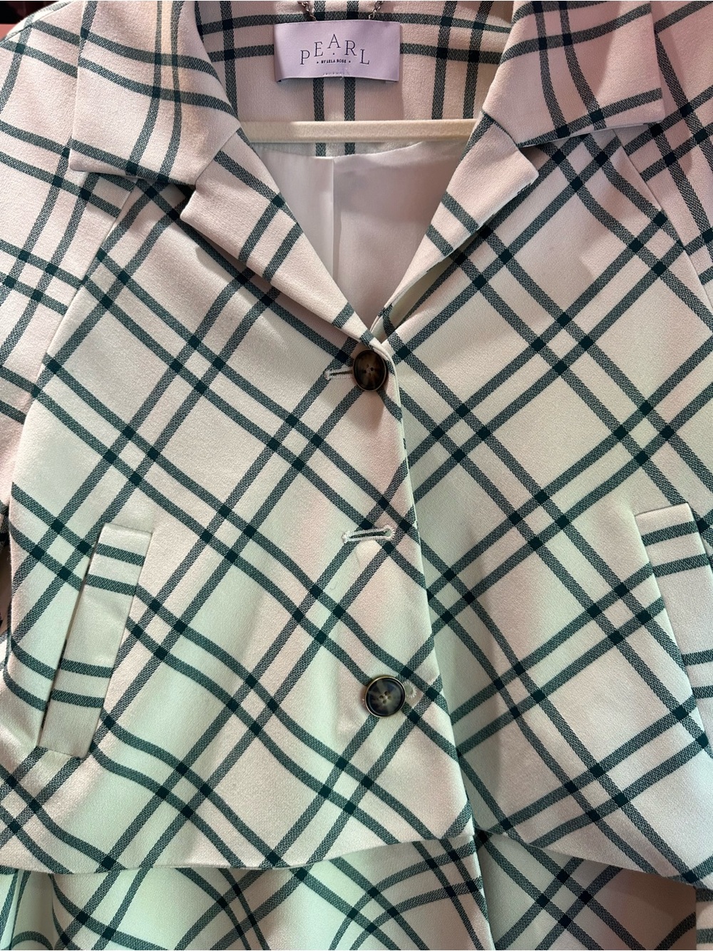 Cream & Green Plaid Two-Piece Set - Picture 6 of 8